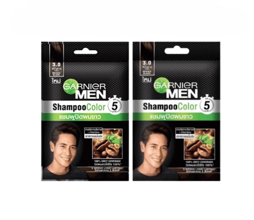 Garnier Men Shampoo Color-10ml+10ml {Brown Black}
