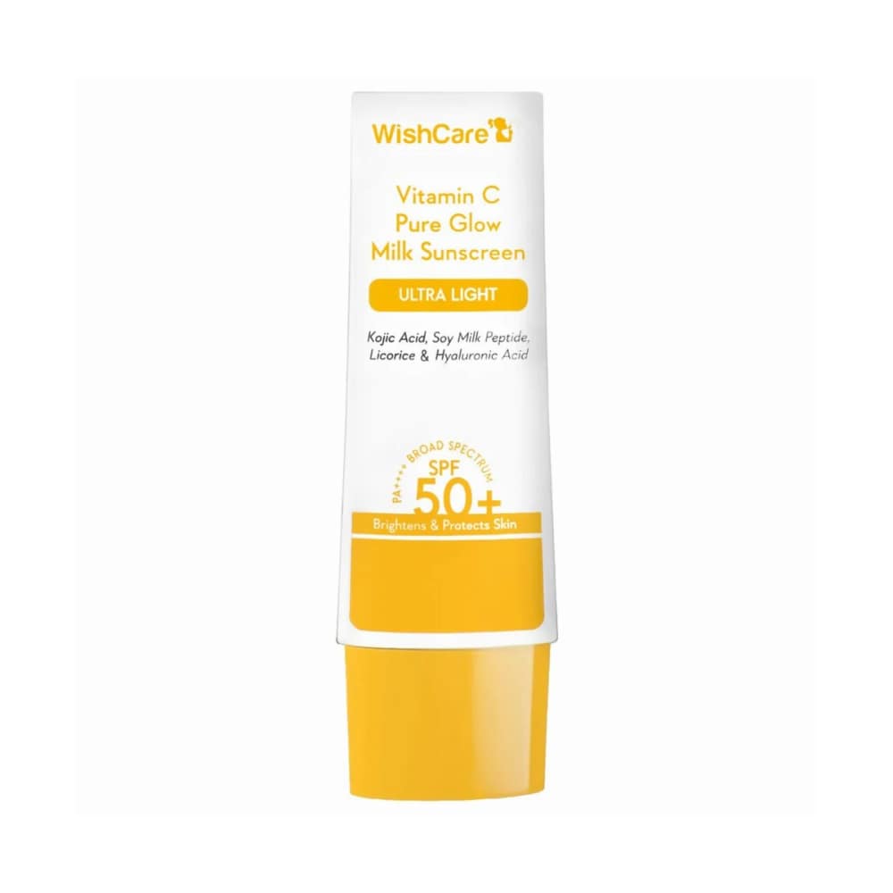 Wishcare Vitamin C Pure Glow Milk Sunscreen Ultra Light SPF 50+ PA++++ (50 gm)