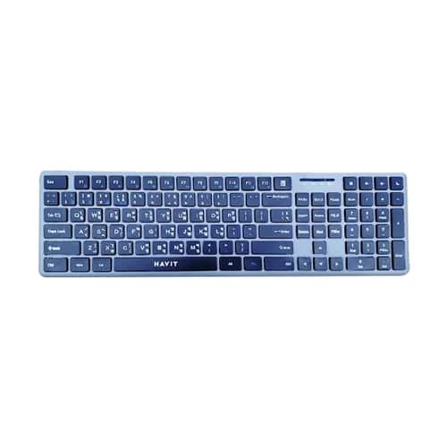 Havit KB235WB Dual Mode Wireless & Bluetooth Black & Grey Keyboard with Bangla