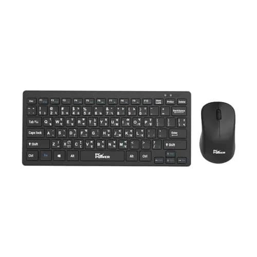 PC Power PCK-226 + PCM-936 2.4GHz Wireless Bangla Keyboard & Mouse Combo (Black)