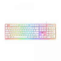 Havit KB876L USB Multi-Function RGB Backlit Gaming Bangla Keyboard (White)