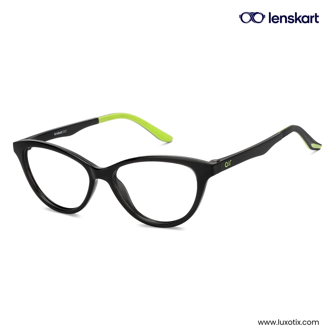 Lenskart Air Black Cats-Eye Eyeglasses LA E16716 C2