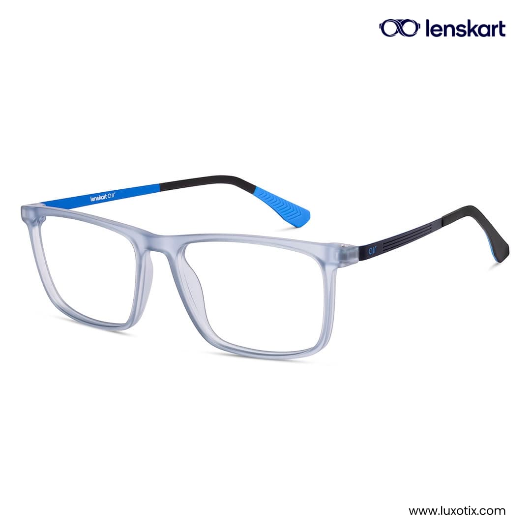 Lenskart Air Matte Blue Rectangle Eyeglasses LA E000187 C2