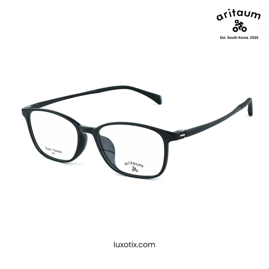 Aritaum Super Flexible NT88006 C1 Polished Black Eyeglasses