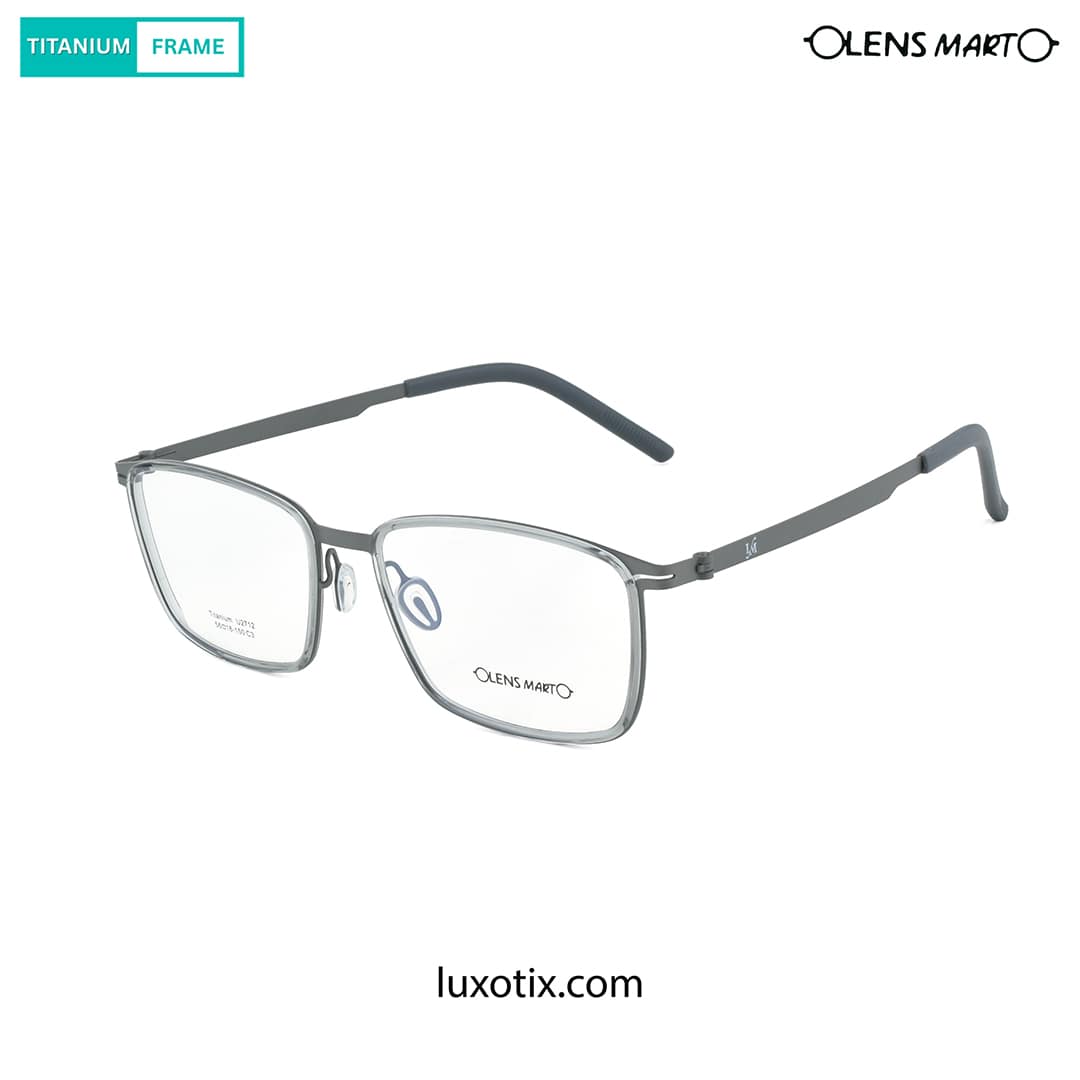 Lens Mart Titanium Ultralight Gun Metal Eyeglasses U2712 C3