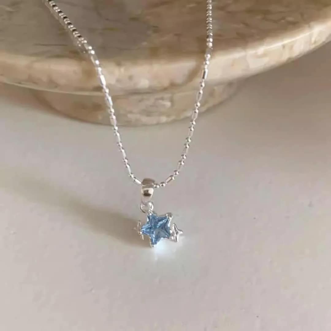 Little Aqua Star Necklace