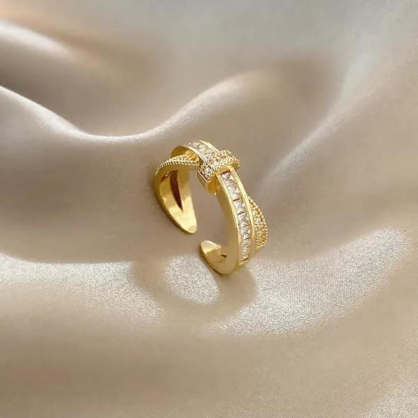 Interlaced Zircon Band Ring