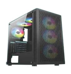 PC Power Dark Flow Mesh Elite ATX Gaming Desktop Case(PPGS2406 Black)