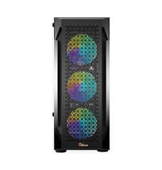 PC Power Flow Dark Light Mesh ATX Gaming Desktop Case
