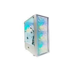 PC Power Wind Fury Mesh Desktop Gaming Casing White