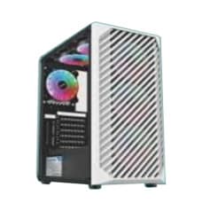 PC Power PP-GS2409 Crystal Glass WH Z777 Mesh ATX Desktop Gaming Case