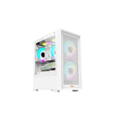 Pc Power Dark Flow Mesh X2 Mid Tower M-ATX Gaming Case With 230W PSU (White)