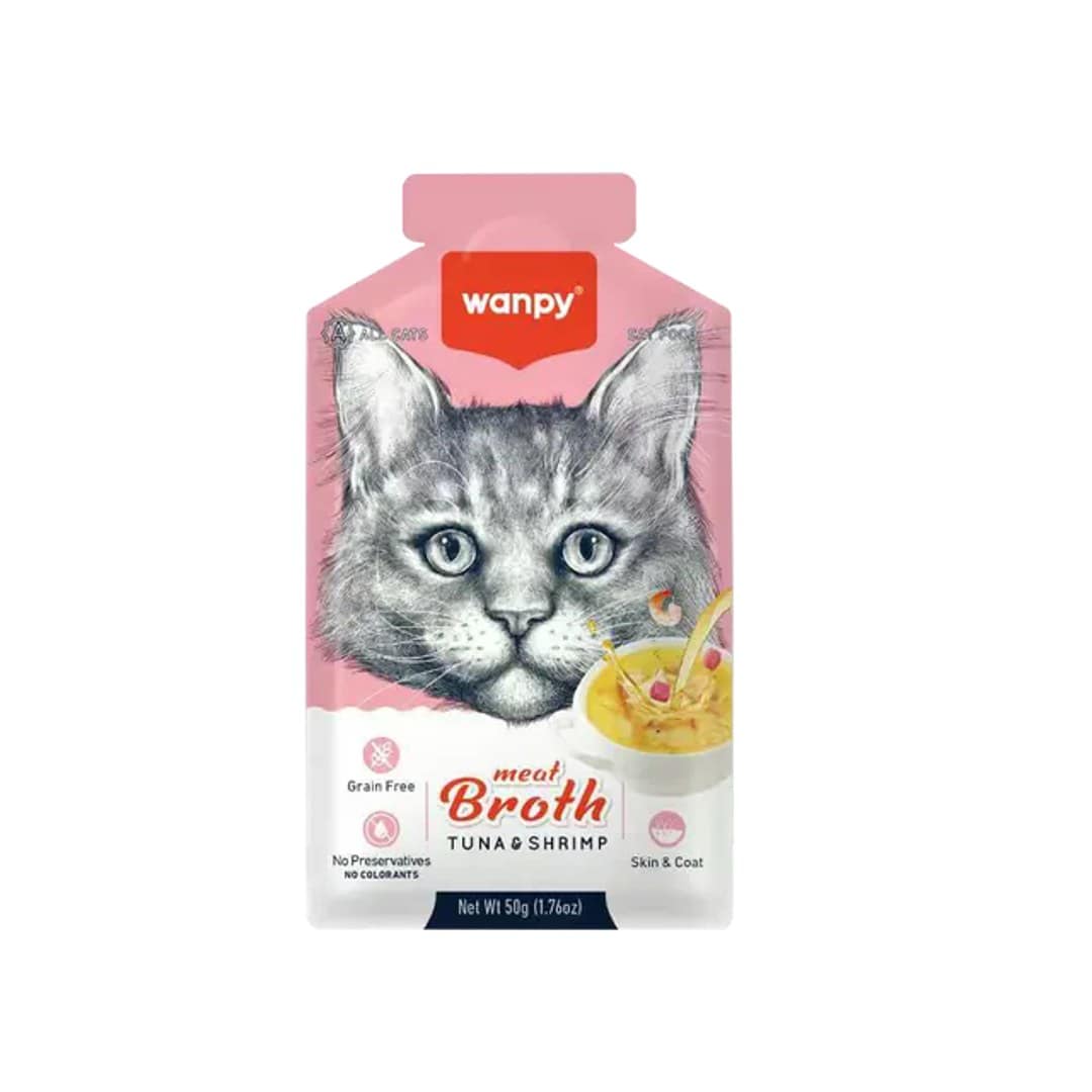 Wanpy Meat Broth Cat Pouch Tuna & Shrimp 50gm