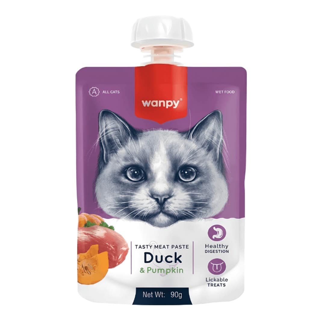 Wanpy Tasty Meat Paste Pouch Duck Pumpkin 90gm
