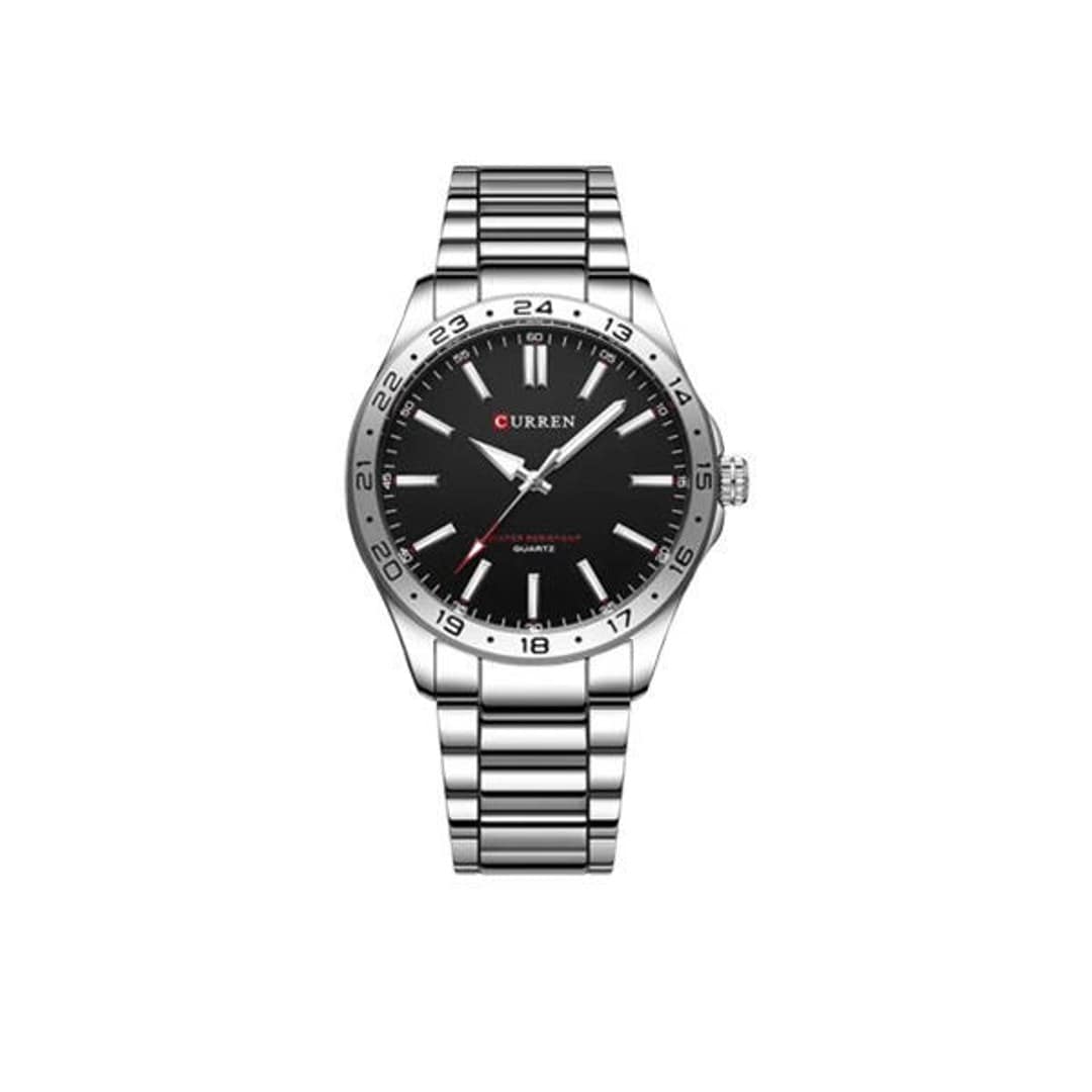 Curren 8452 Luxury Stainless Steel Men’s Watch – Silver & Black