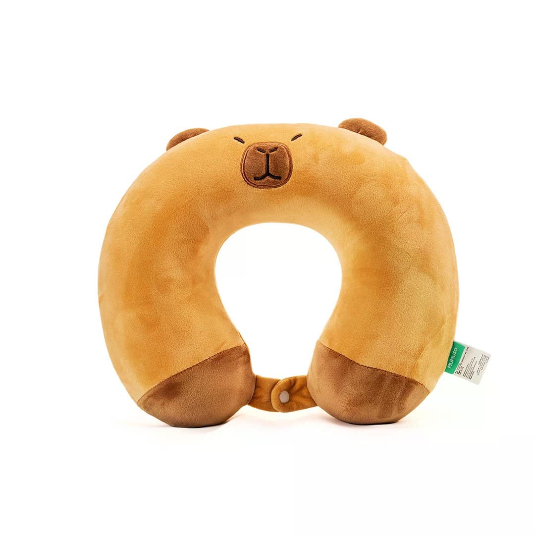 MUMUSO Cute Capybara Memory Foam U-Shaped Neck Pillow