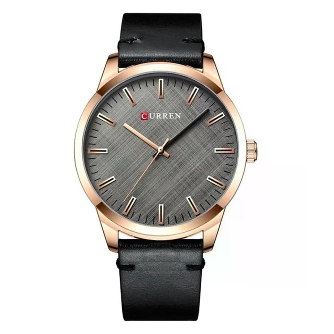 Curren 8386 Quartz Leather Belt Watch For Men - Black