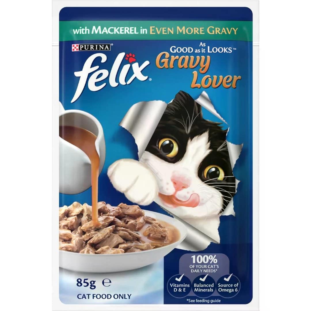 Purina Felix Adult Mackerel In Gravy 85gm