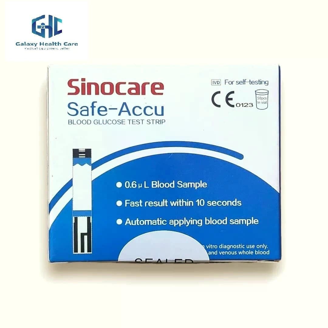 Sinocare Safe accu Test Strips 50Pcs,Blood Glucose Sugar Test