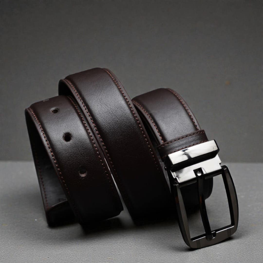 Zays Handcrafted Leather Belt for Men - Full-Grain Cowhide Adjustable Fit Stylish and Long-Lasting Designed for Office Traditional and Casual Use - Sweat-Resistant Anti-Crack Build Ideal for Daily Wear BS104-BC118-Chocolate