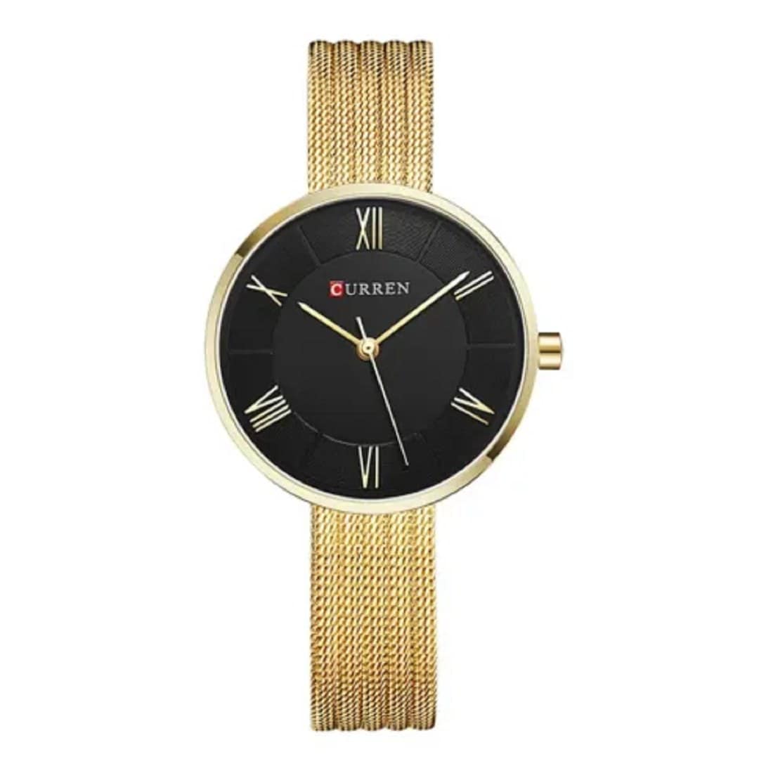 CURREN C9020SL Classic Chain Watch for Women – Gold & Black