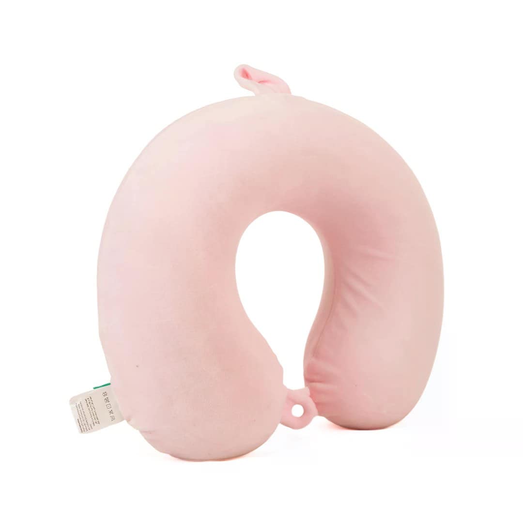 MUMUSO Memory Foam U-Shaped Neck Pillow -Cherry Blossom Collection (Pink)