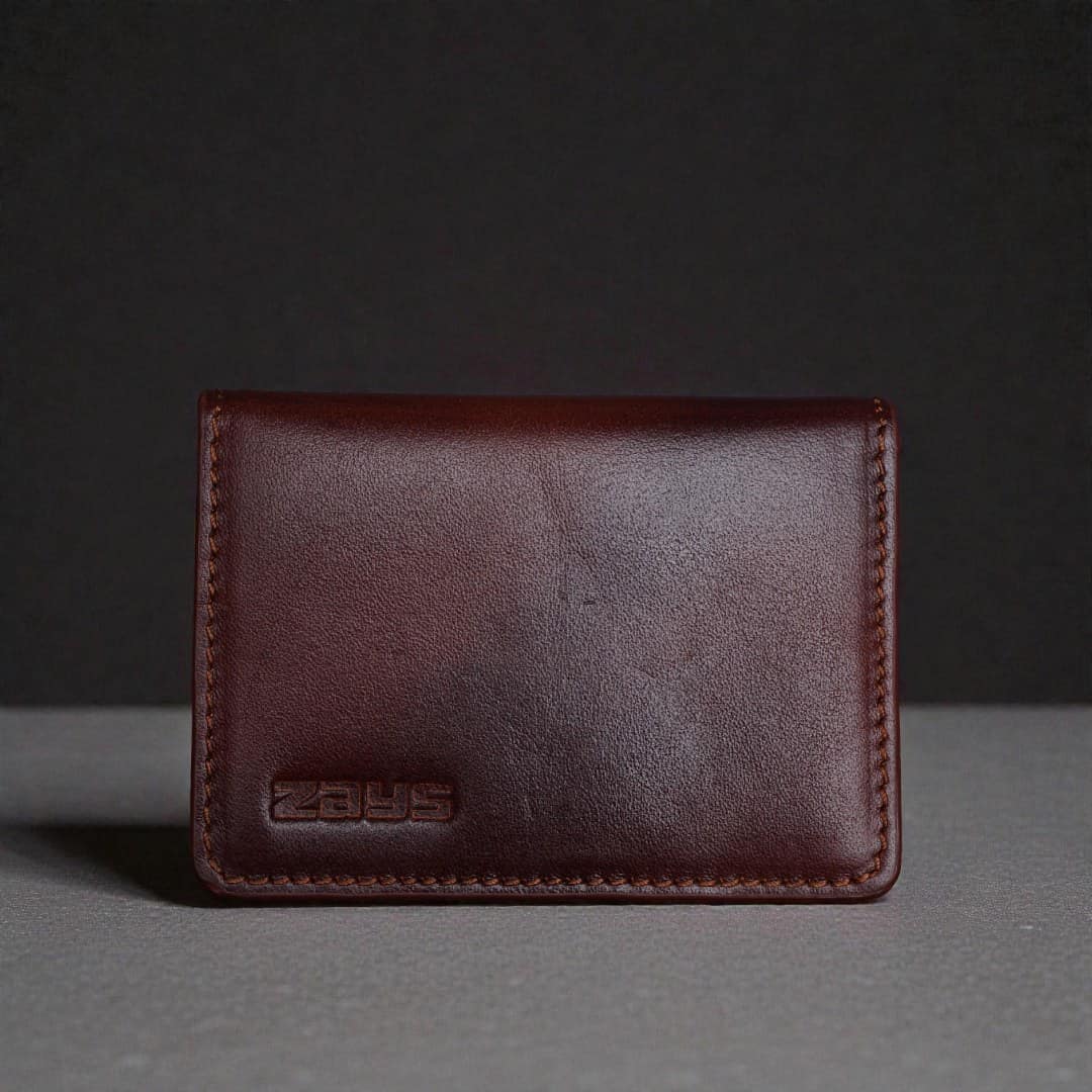 Zays Premium Leather Magnetic Card Holder - Slim and Eco-Friendly Mini Wallet for Unisex - Handmade Secure Compact and Stylish Design (ZCW112 - Antique Brown)