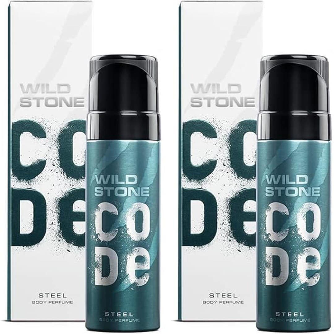 Wild Stone - Code Steel No Gas Body Perfume For Men, Long Lasting Masculine Fragrance - 120ml