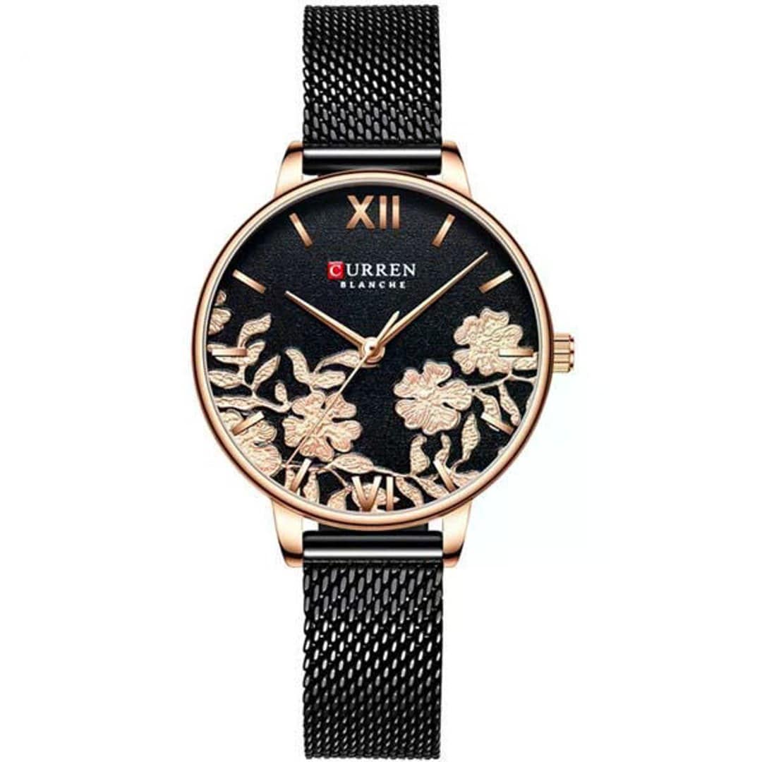 Curren 9065 Stainless Steel Strap Watch for Women - Black