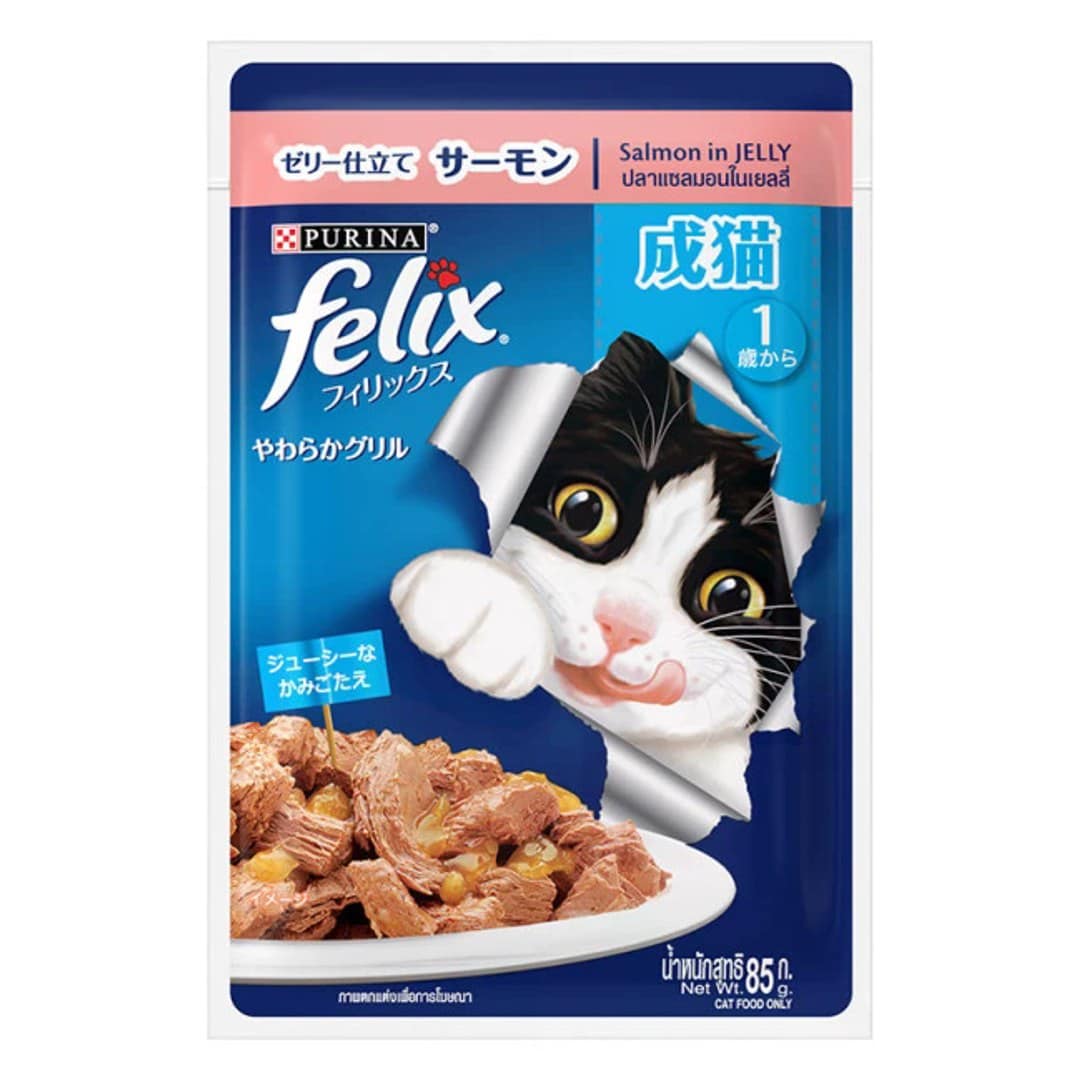 Purina Felix Adult Salmon In Jelly Cat Food 85gm