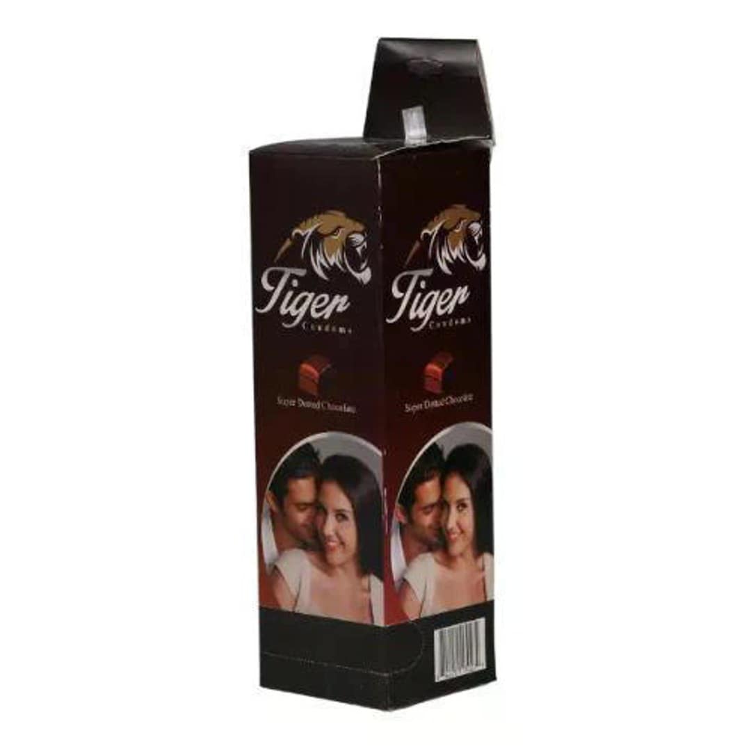 Tiger Super Dotted Chocolate Flavoured Condom 12 Packets (36 Pcs)
