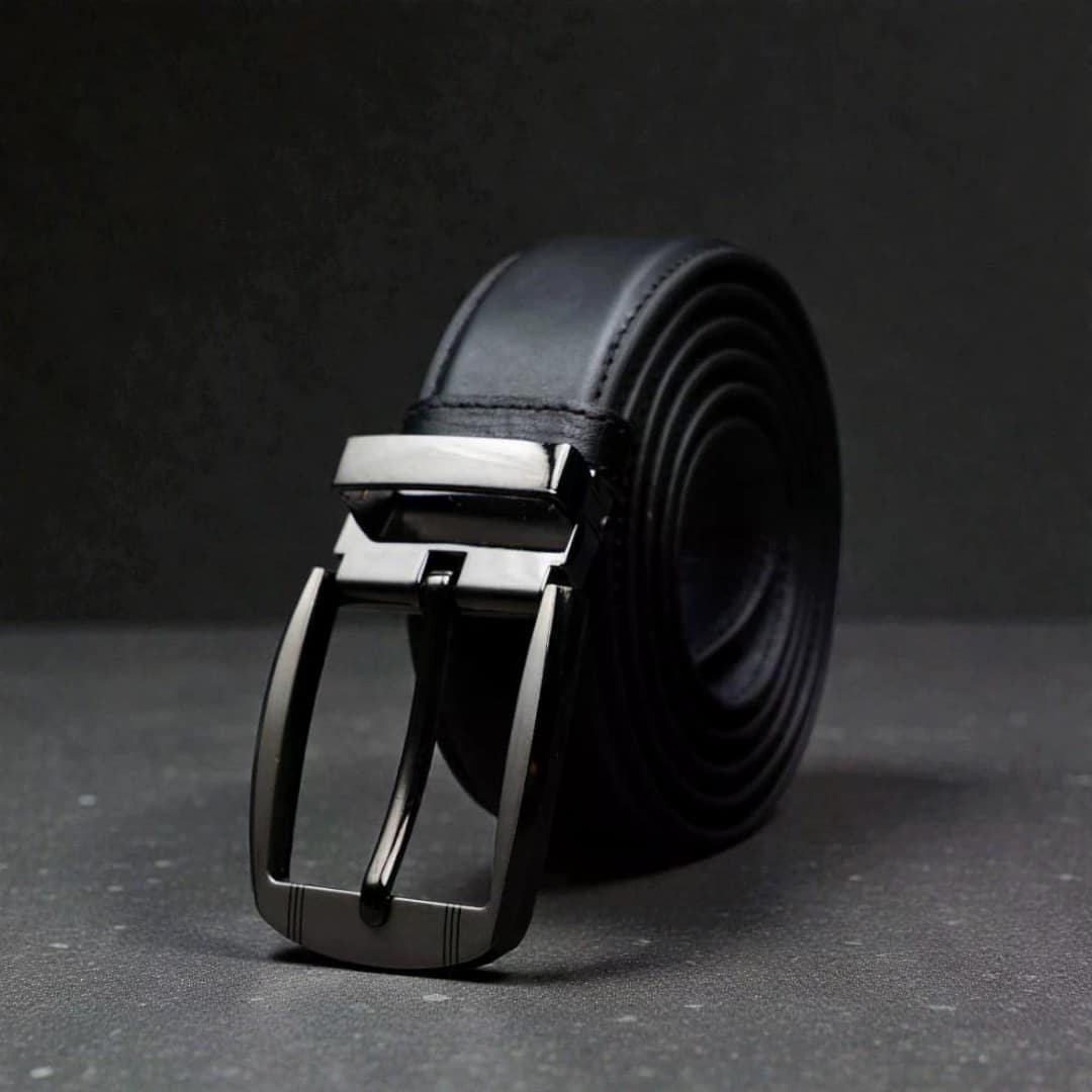 Zays Handcrafted Leather Belt for Men - Full-Grain Cowhide Adjustable Fit Stylish and Long-Lasting Designed for Office Traditional and Casual Use - Sweat-Resistant Anti-Crack Build Ideal for Daily Wear BS103-BC118-Black