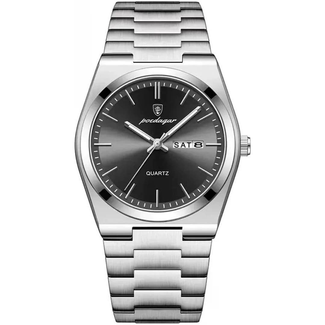 Poedagar 930 Business Luminous Stainless Men’s Watch - Silver