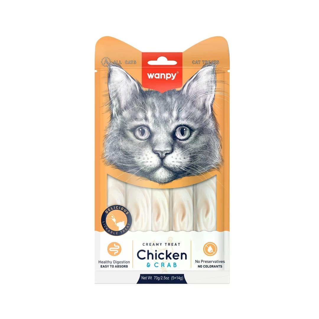 Wanpy Creamy Cat Treat Chicken Crab 70gm