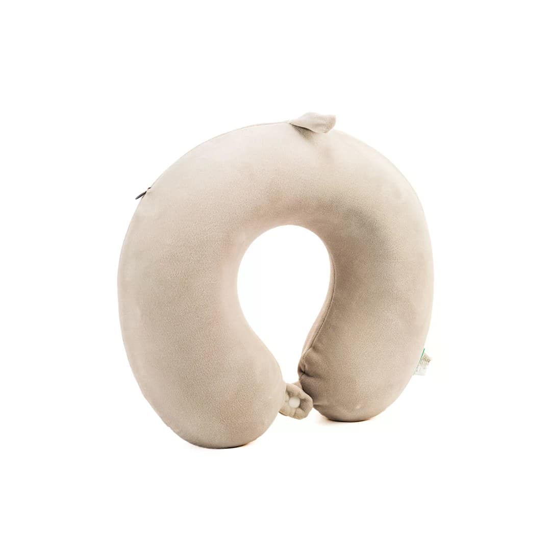 Memory Foam U-Shaped Neck Pillow -Cherry Blossom Collection (Light Grey)