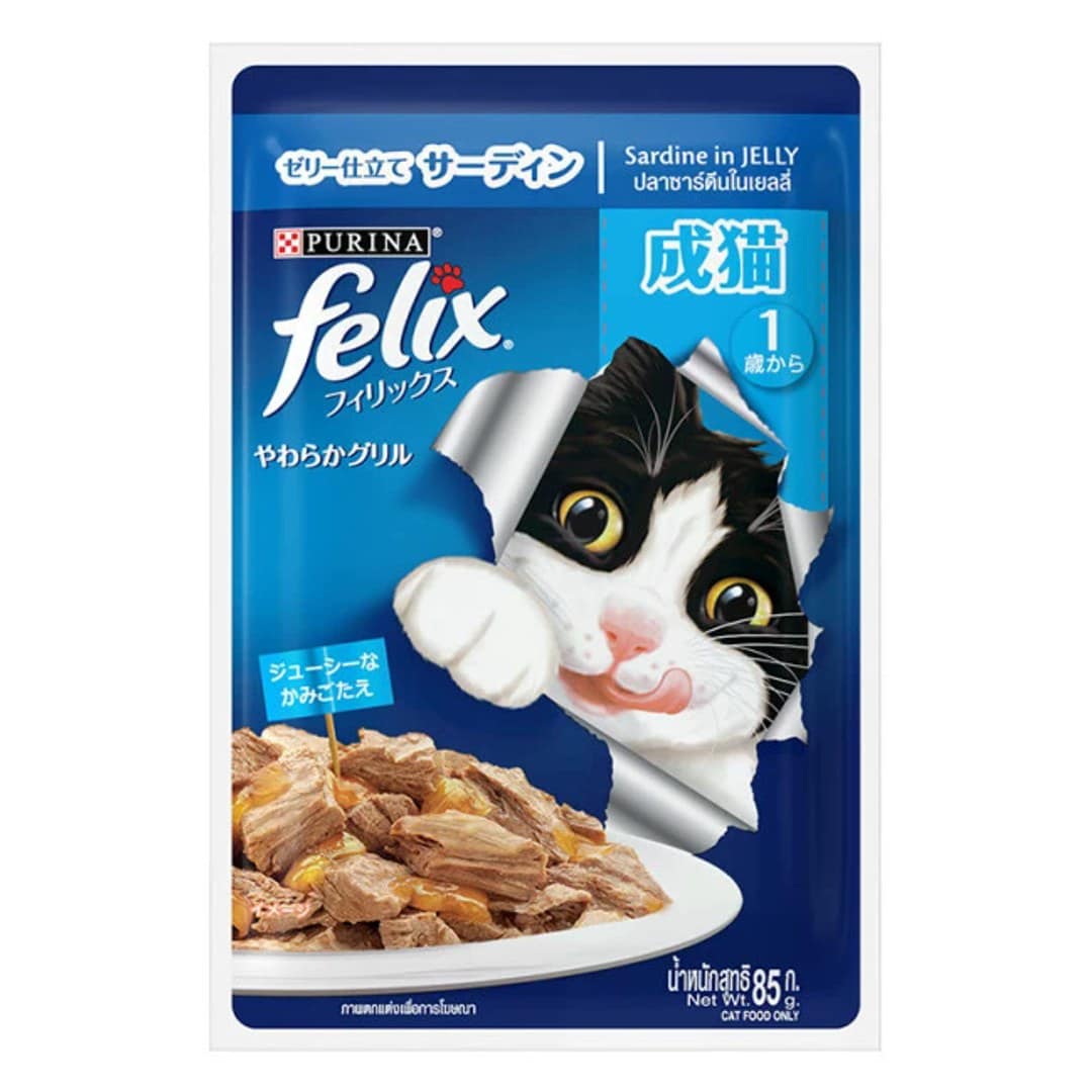 Purina Felix Adult Cat Food With Sardine In Jelly 85g