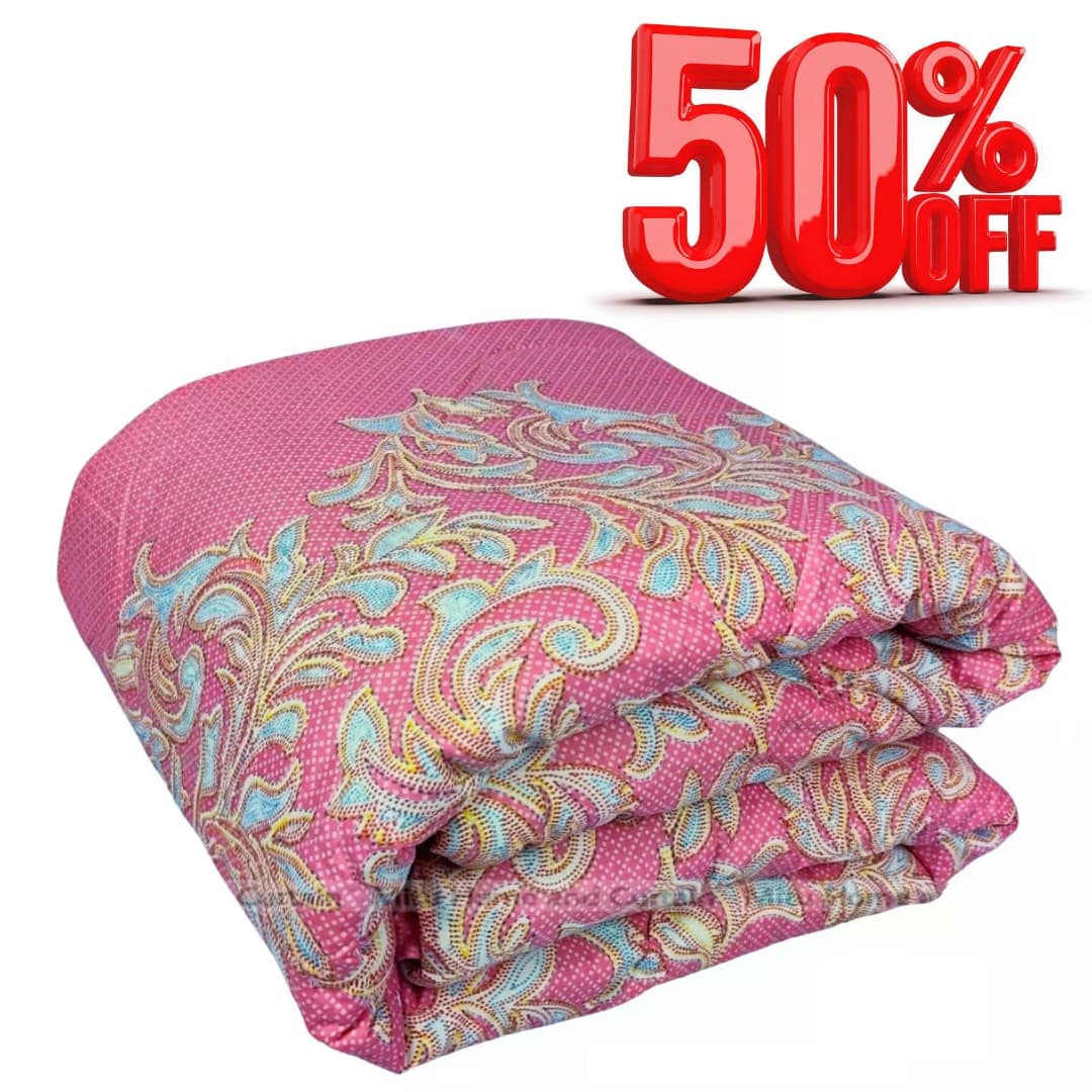 Economic Semi-Double European Cube Style Winter Comforter, 60*84 in / 5*7 ft (Soft Pink)