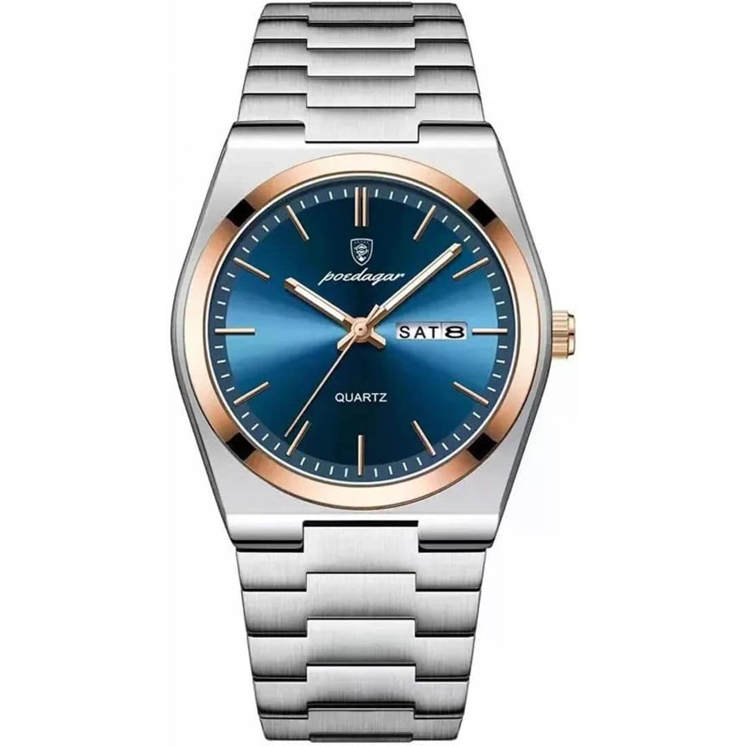 Poedagar 930 Business Luminous Stainless Men’s Watch - Blue Gold