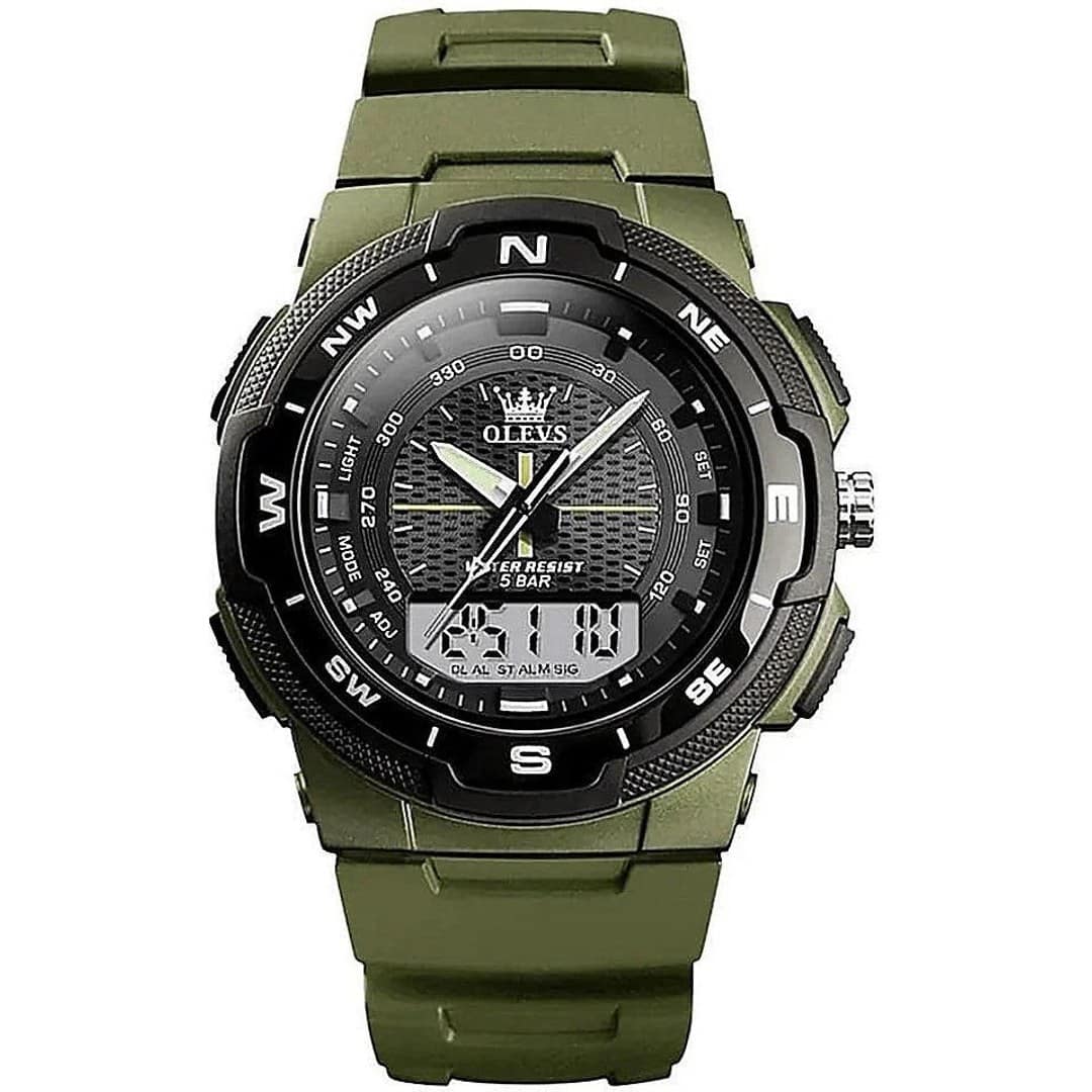 OLEVS 1107 Luxury Sport Digital Men’s Watch - Green
