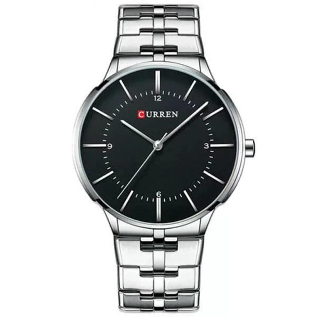 Curren 8321 Quartz Watch for Men - Silver & Black