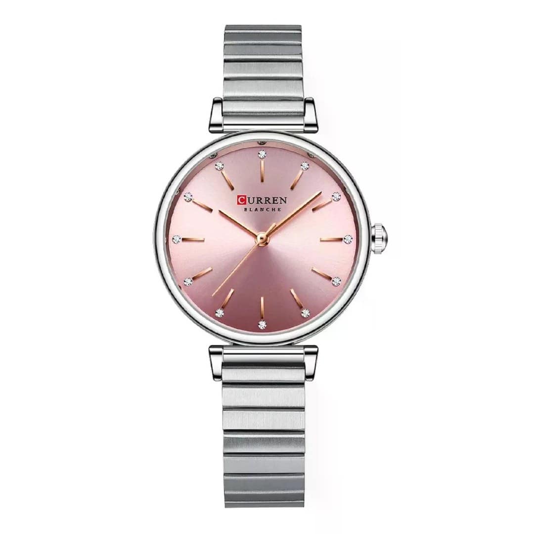 Curren 9081 Quartz Wristwatches for Women – Silver & Pink