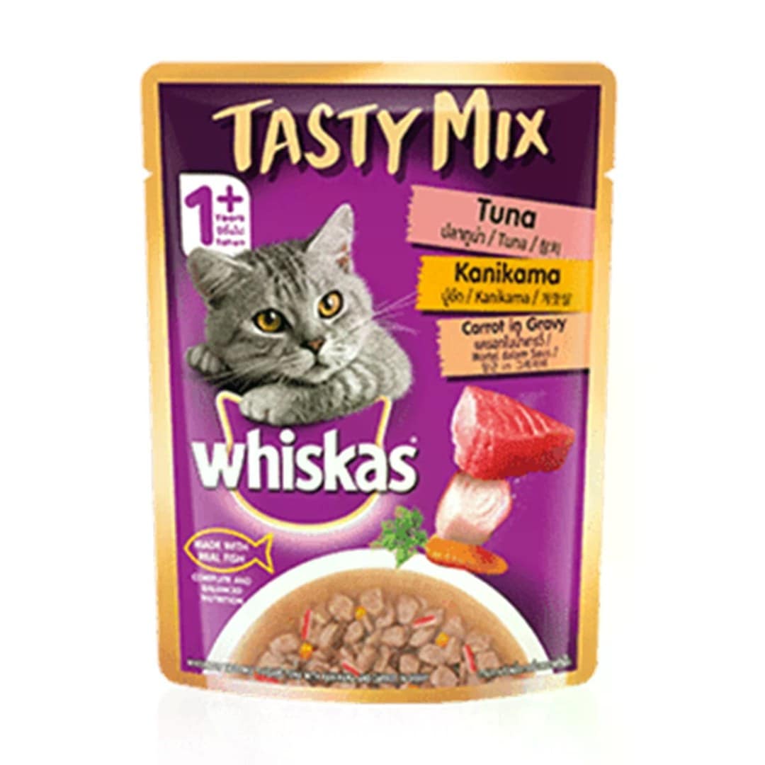Whiskas Cat Food Tasty Mix Tuna Kanikama- 70gm