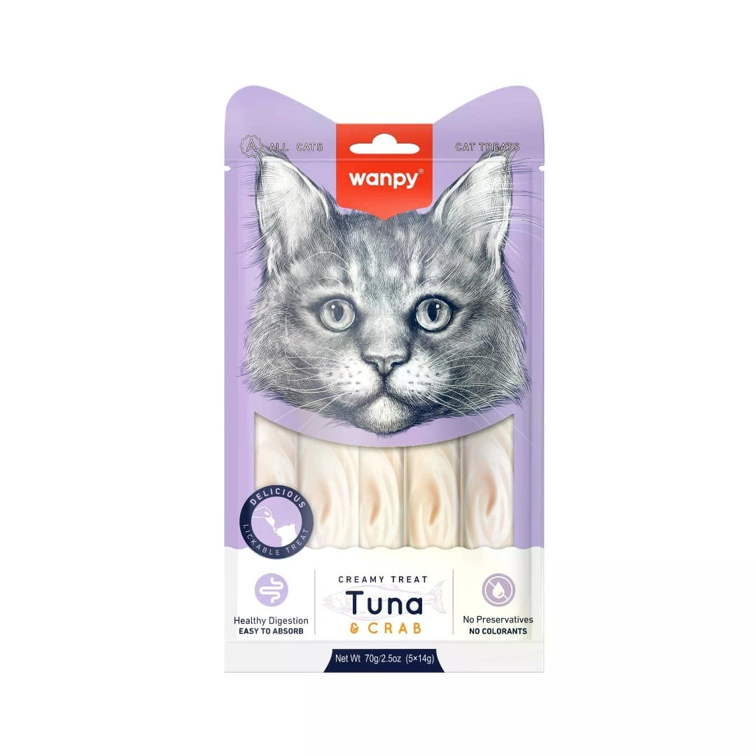 Wanpy Creamy Cat Treat Tuna & Crab 70gm