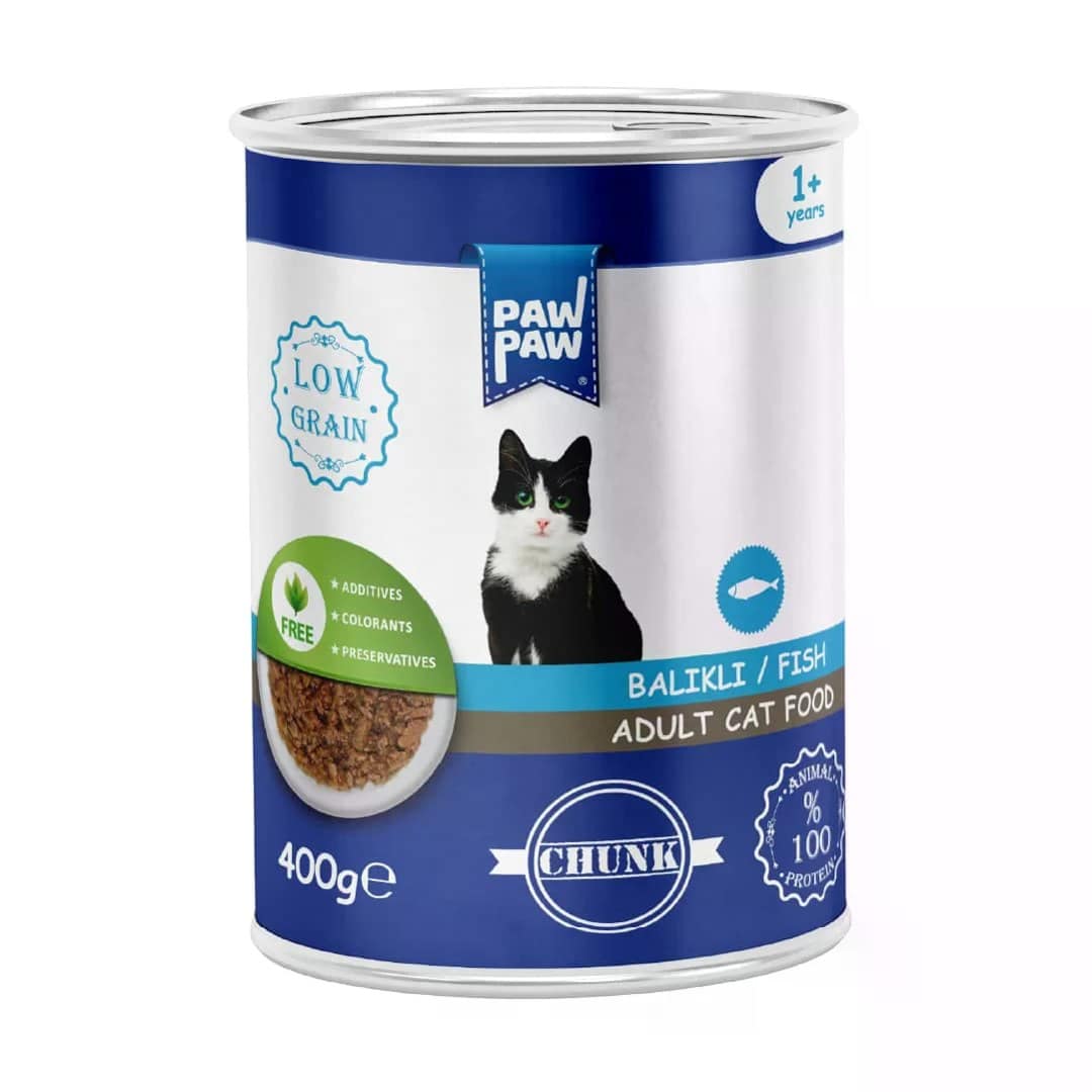 Paw Paw Adult Cat Food Can Fish 400gm