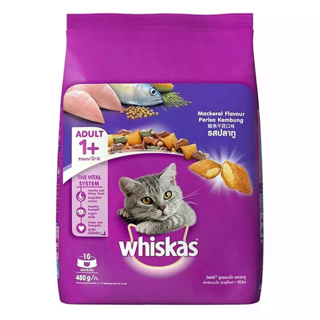 Whiskas Mackerel Flavor Cat Food 480g