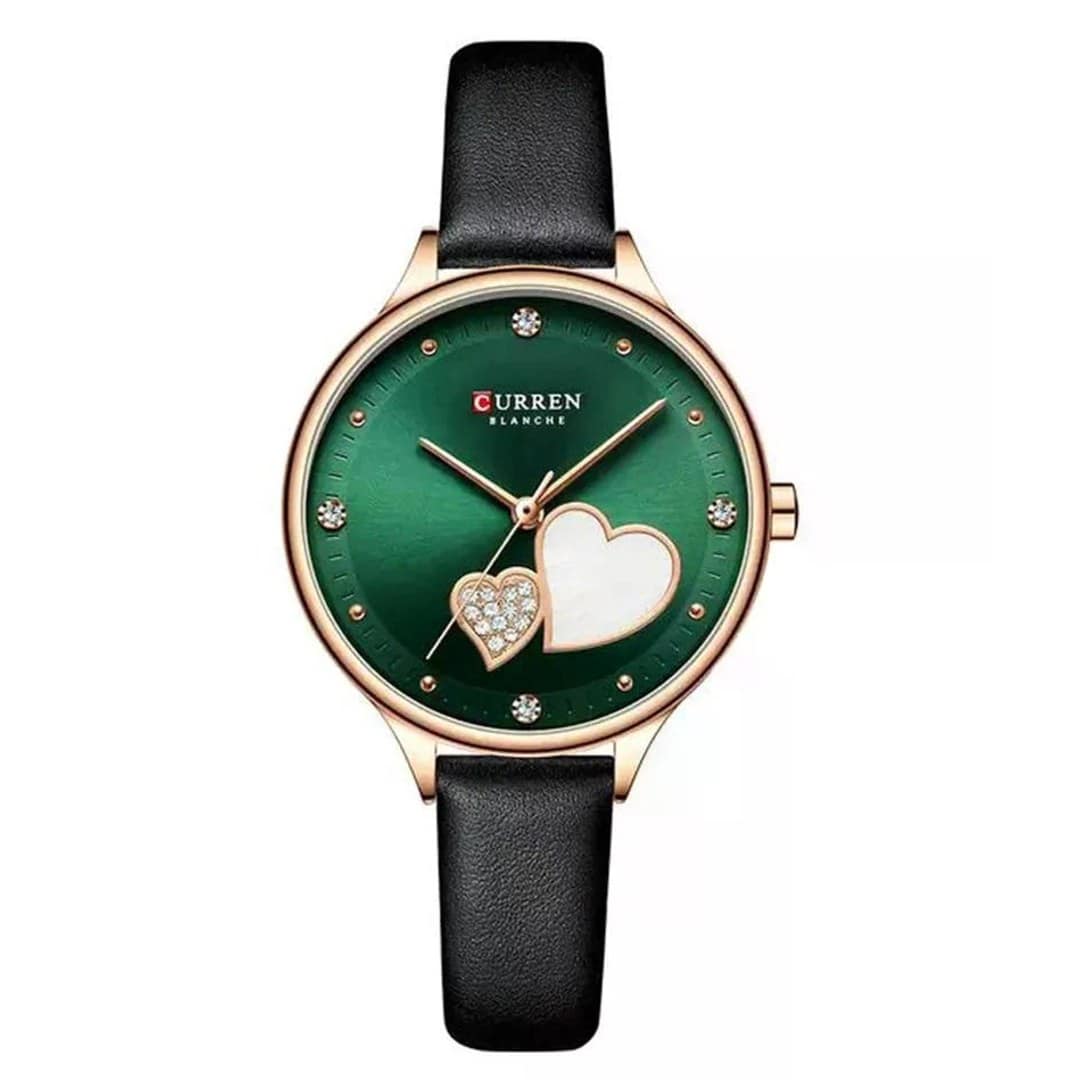 CURREN 9077 Belt Quartz Wristwatch for Women – Black & Green