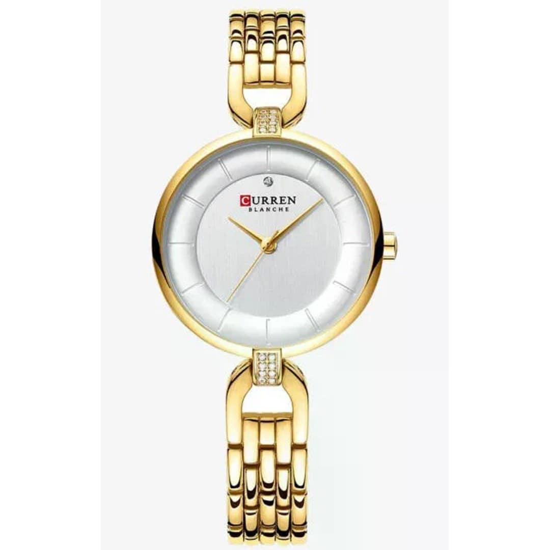 Curren 9052 Quartz Stainless Steel Watch for Women – Gold & White