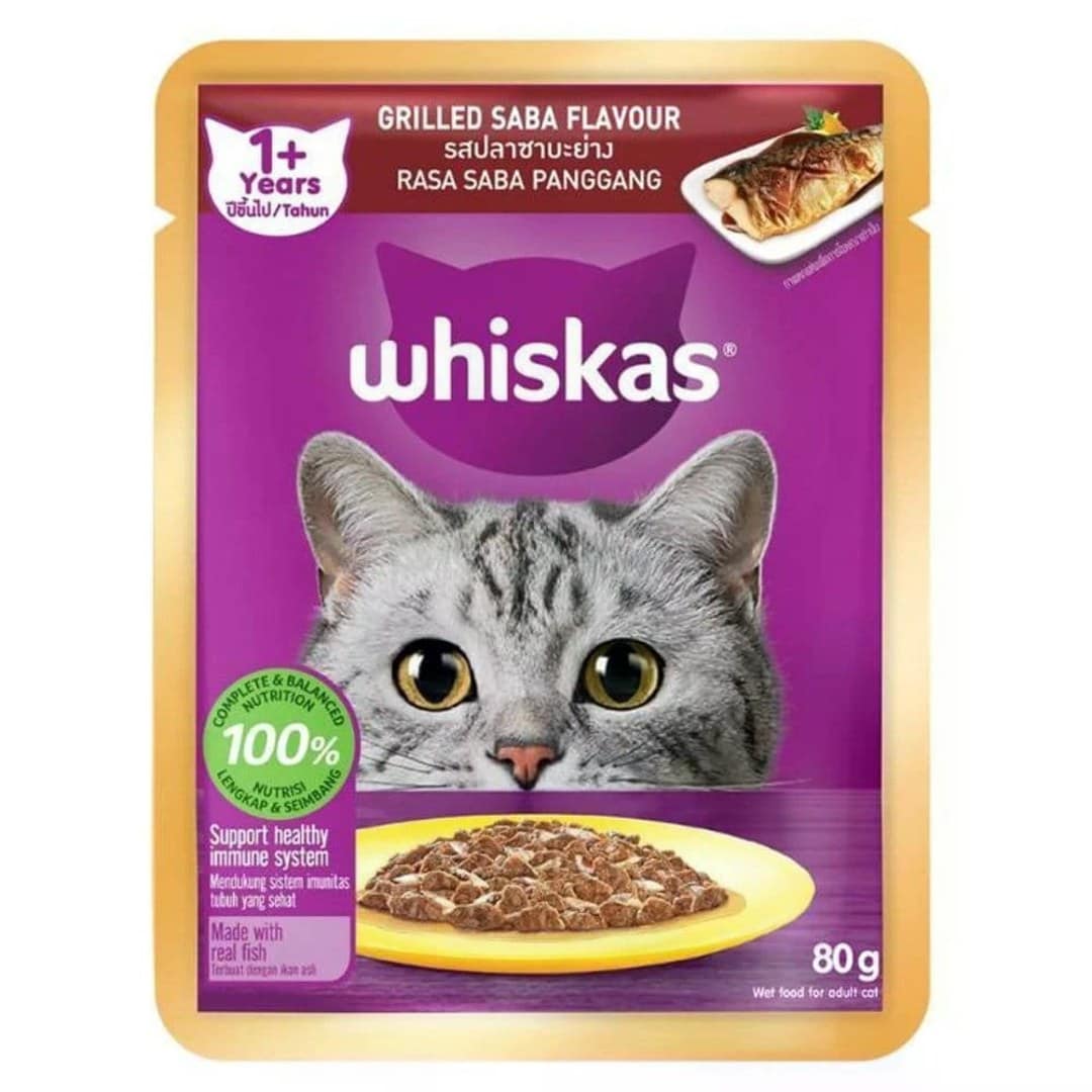 Whiskas Adult Pouch Grilled Saba 80g