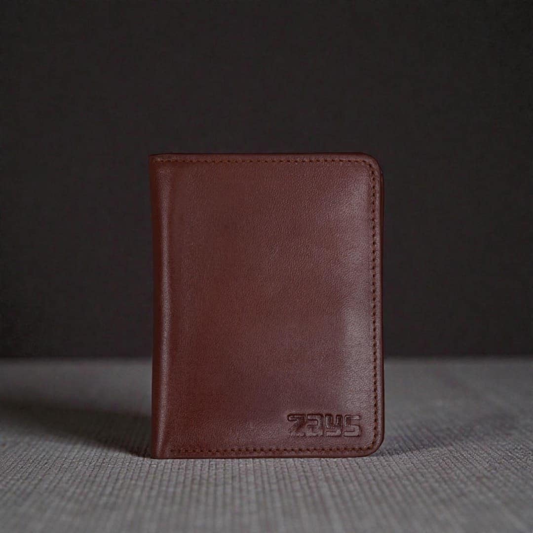 ZAYS Premium Handcrafted Oil Pull Up Leather Slim Bifold Wallet for Unisex - Genuine Eco-Tanned Cowhide - Durable Stylish Everyday Leather Wallet Bangladesh - ZSW132-Red Brown