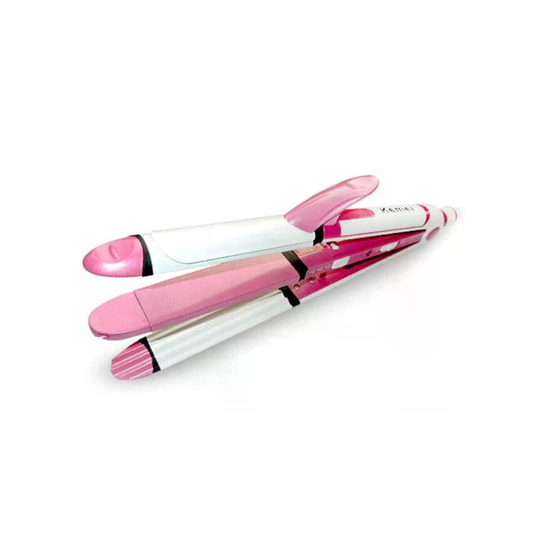 Kemei KM-1291 Ceramic Professional 3 in 1 Electric Hair Straightener Curler Styler and Crimper